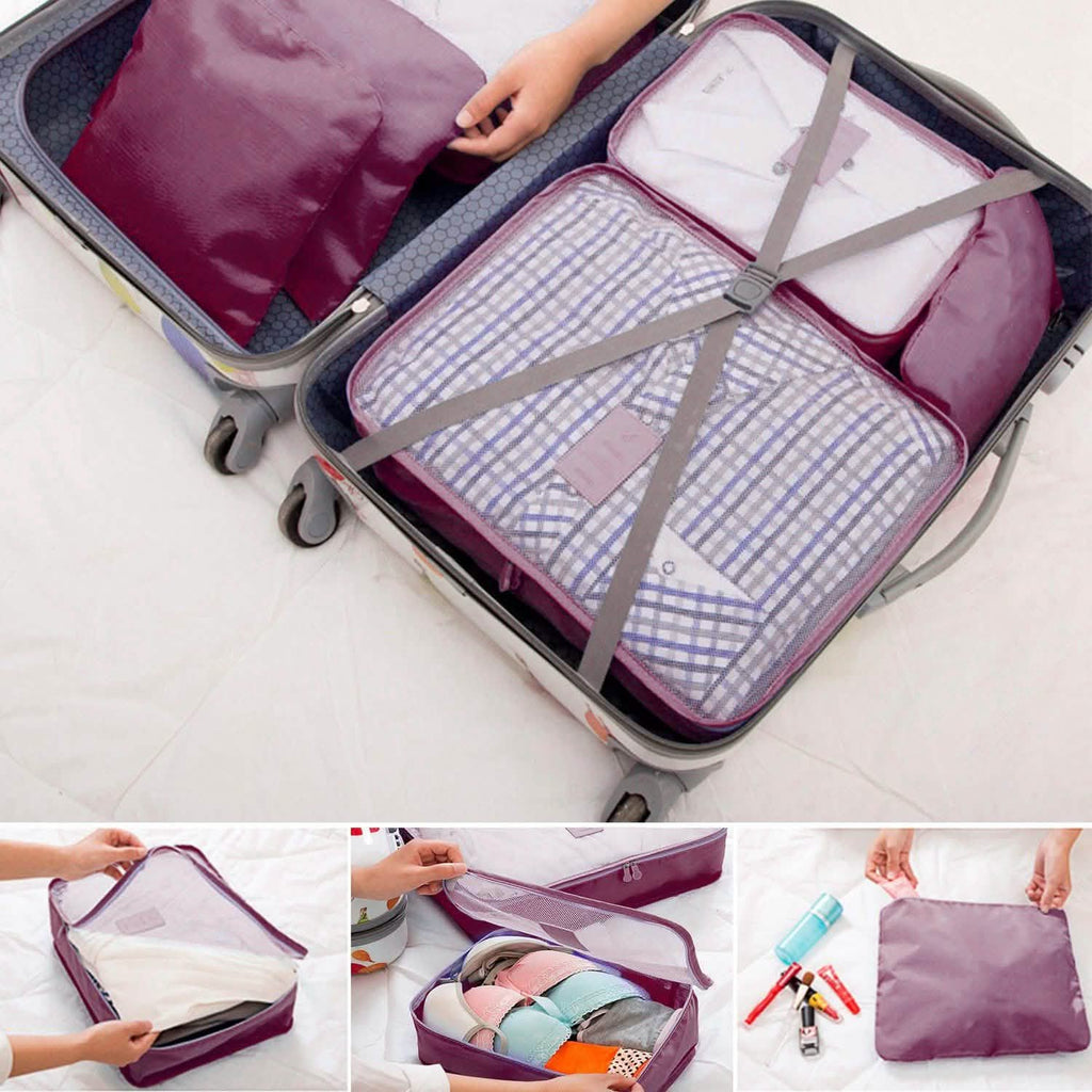 9-Piece: Clothes Storage Bags Water-Resistant Travel Luggage Organizer by DailySale