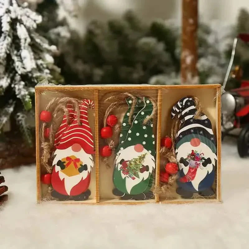 9-Pieces: Festive Christmas Wooden Hanging Box by DailySale