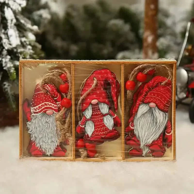 9-Pieces: Festive Christmas Wooden Hanging Box by DailySale