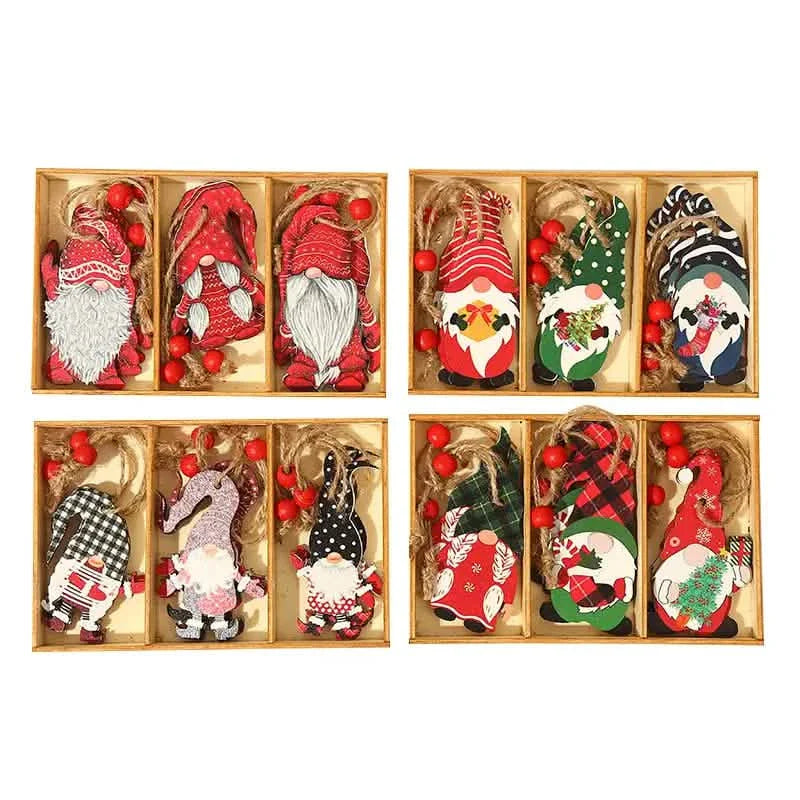 9-Pieces: Festive Christmas Wooden Hanging Box by DailySale