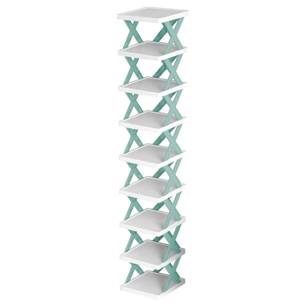 9-Tier Narrow Entryway Shoe Rack Plastic Vertical Shoe Organizer by DailySale