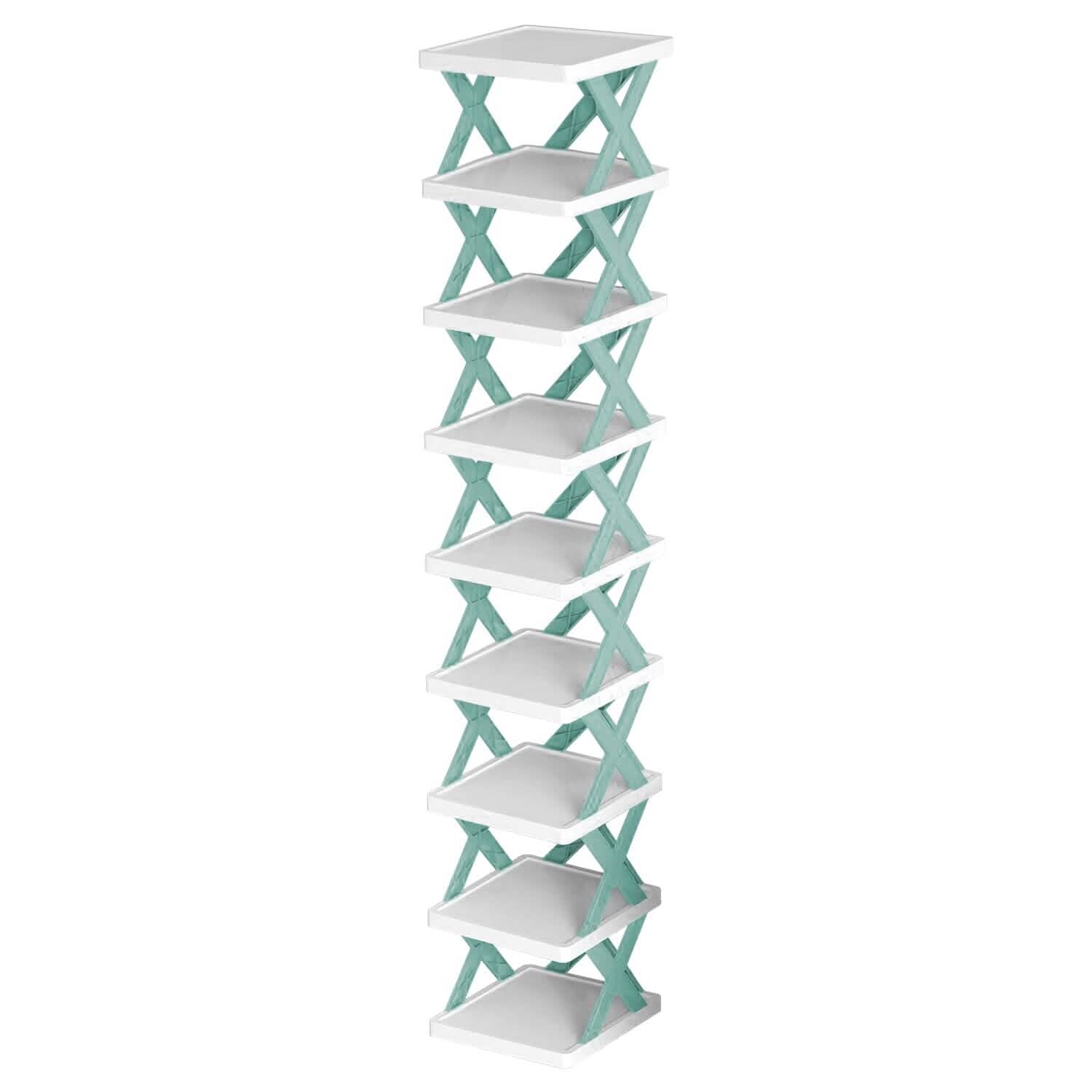 9-Tier Narrow Entryway Shoe Rack Plastic Vertical Shoe Organizer by DailySale