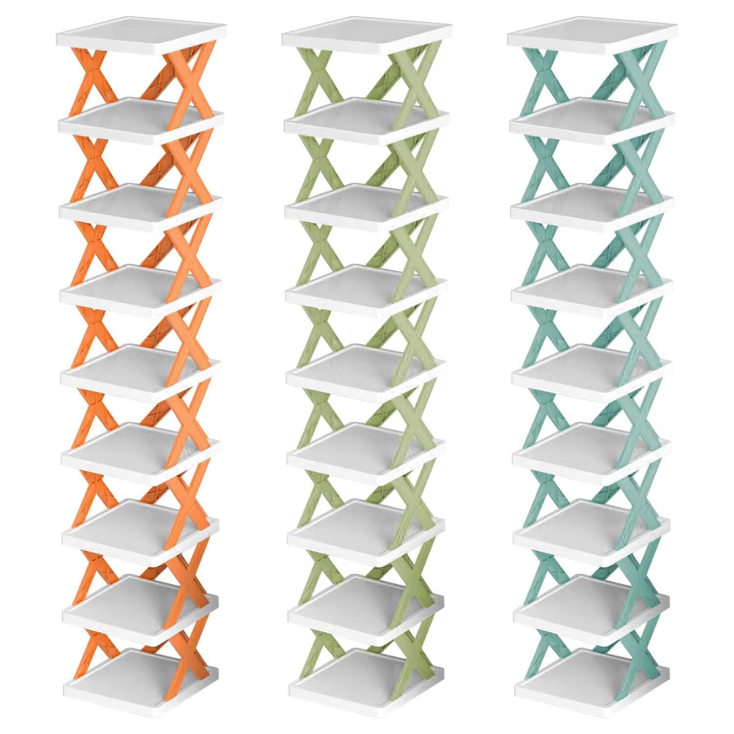 9-Tier Narrow Entryway Shoe Rack Plastic Vertical Shoe Organizer by DailySale