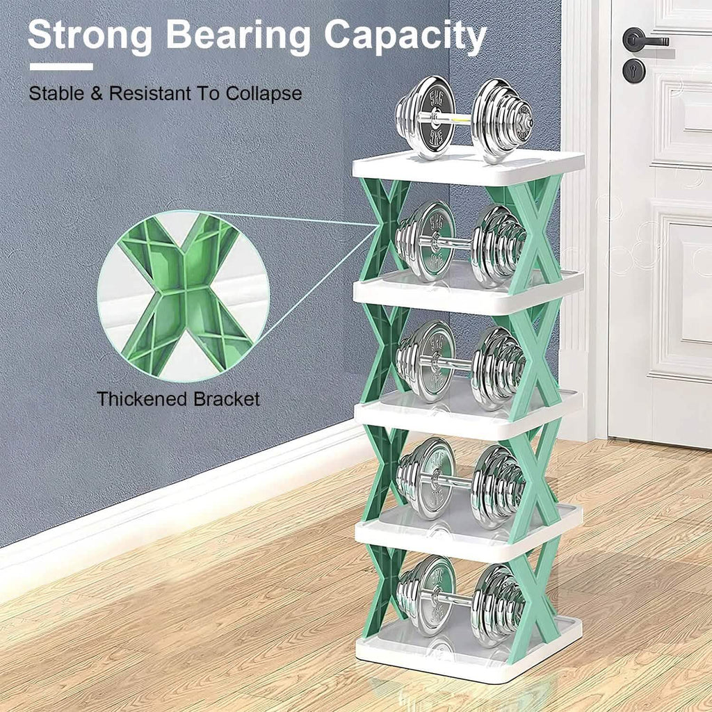 9-Tier Narrow Entryway Shoe Rack Plastic Vertical Shoe Organizer by DailySale