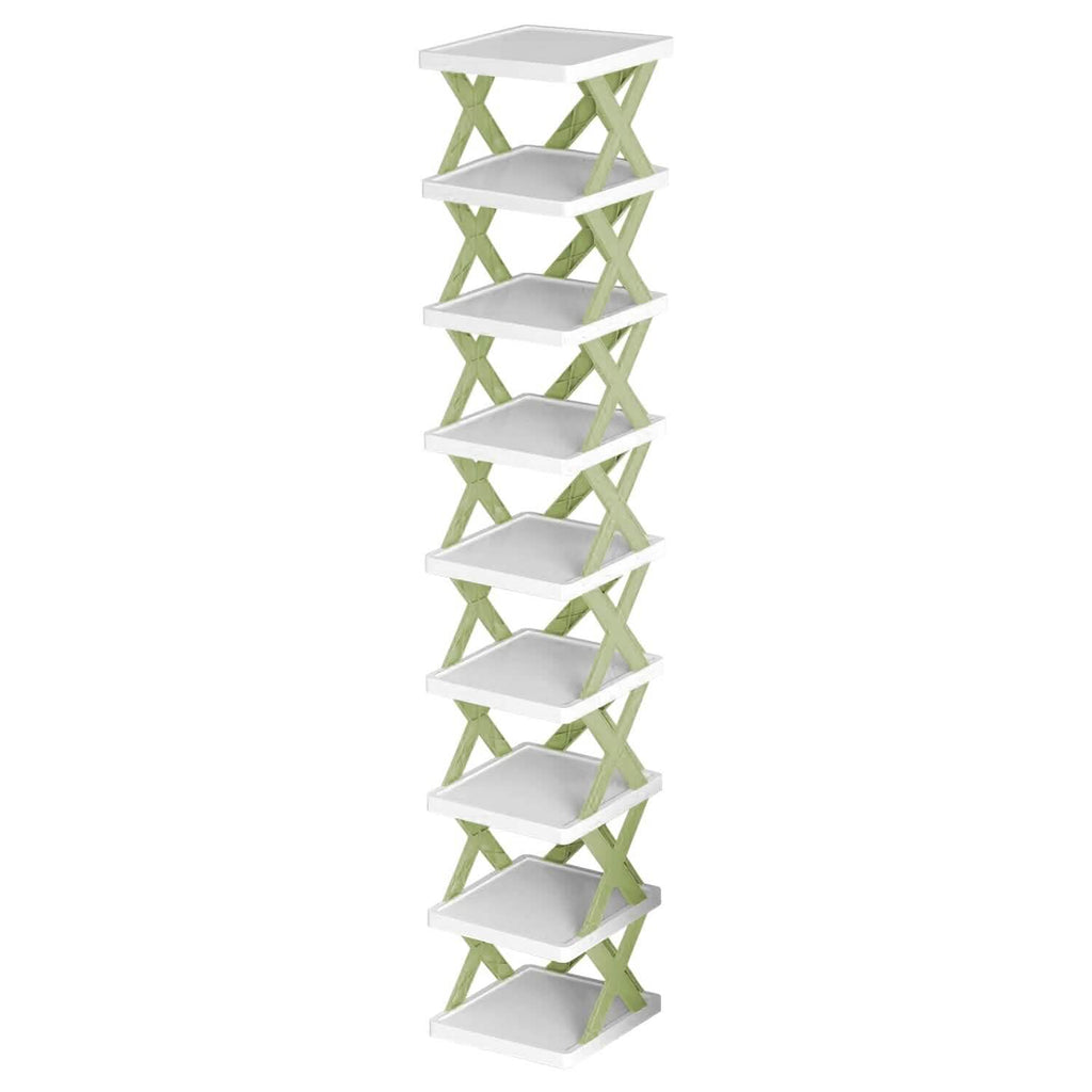 9-Tier Narrow Entryway Shoe Rack Plastic Vertical Shoe Organizer by DailySale
