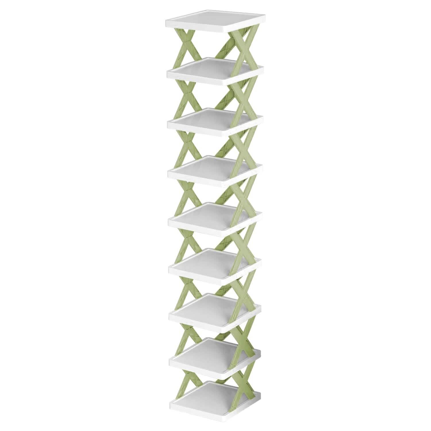 9-Tier Narrow Entryway Shoe Rack Plastic Vertical Shoe Organizer by DailySale