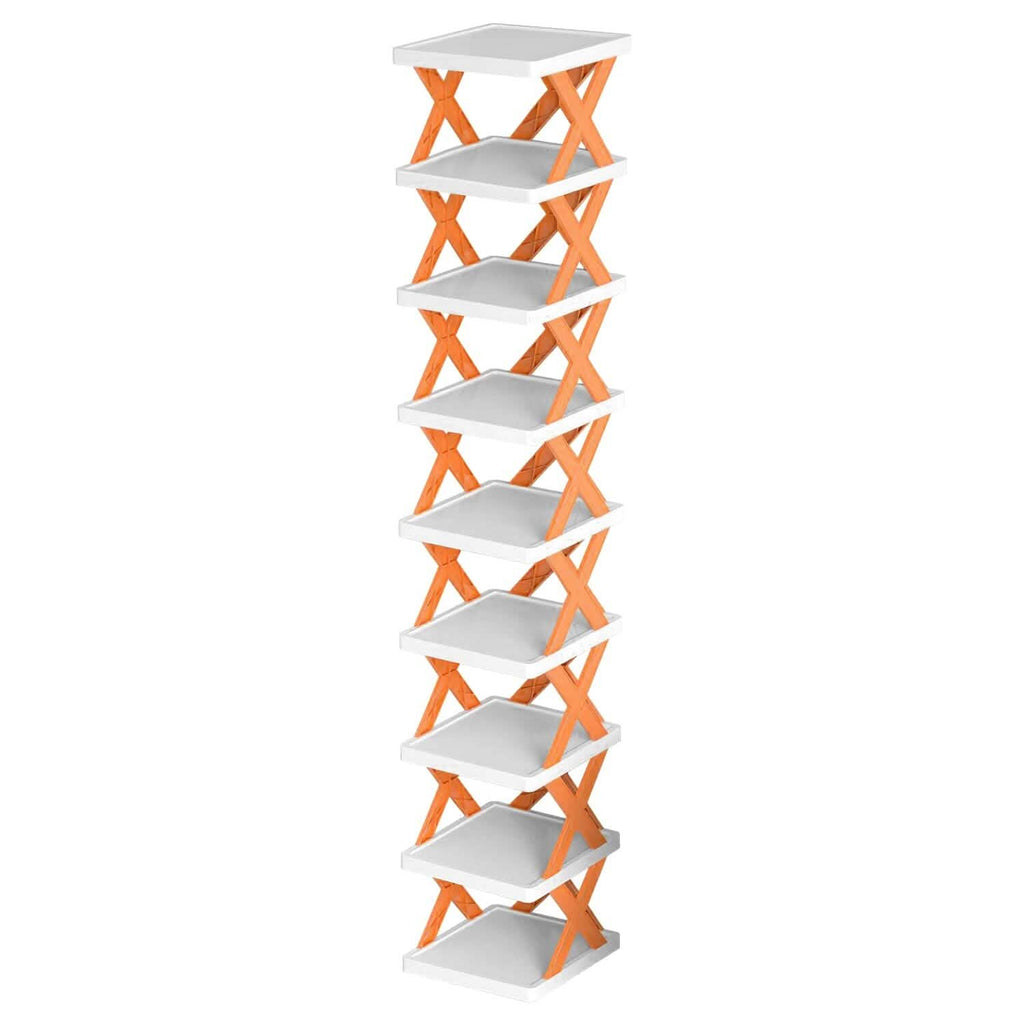 9-Tier Narrow Entryway Shoe Rack Plastic Vertical Shoe Organizer by DailySale