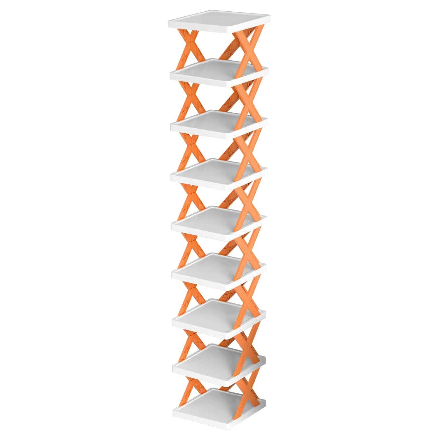 9-Tier Narrow Entryway Shoe Rack Plastic Vertical Shoe Organizer by DailySale