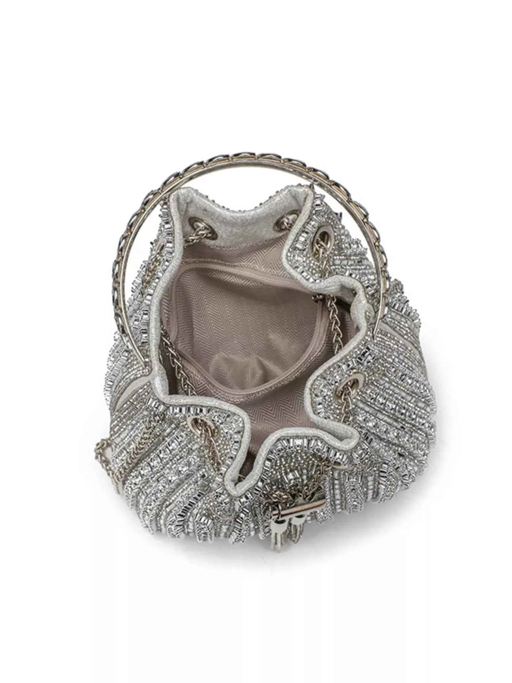 Bucket Style Rhinestone Crossbody Bag