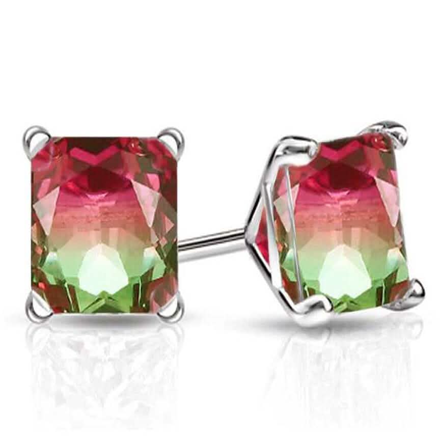925 Sterling Silver Watermelon Tourmaline Earrings by DailySale