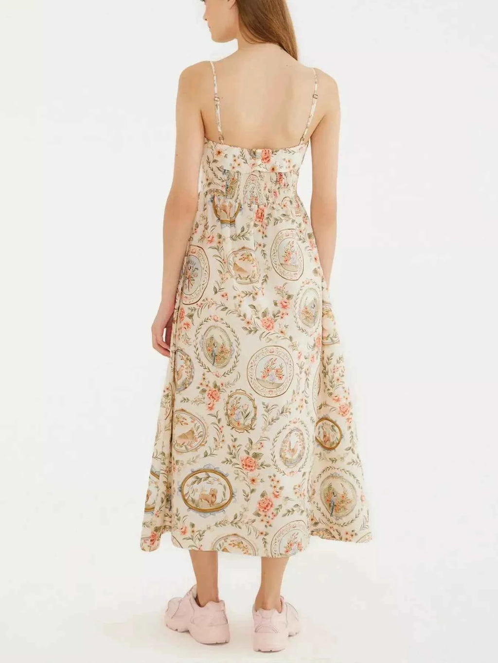 Floral Print Spaghetti Strap Midi Dress
