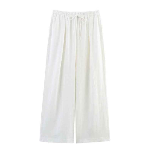 Asymmetric Linen Top Wide Leg Pants Two-piece Suit by Wild and Free Boutique