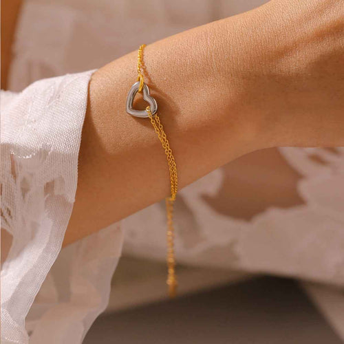 18K Gold-Plated Heart Bracelet by Wild and Free Boutique