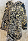 Aztec Calendar Mexican Shawl Wrap Reboso Artesanales Capas Pashima de Calendario Azteca by Chica Mexico