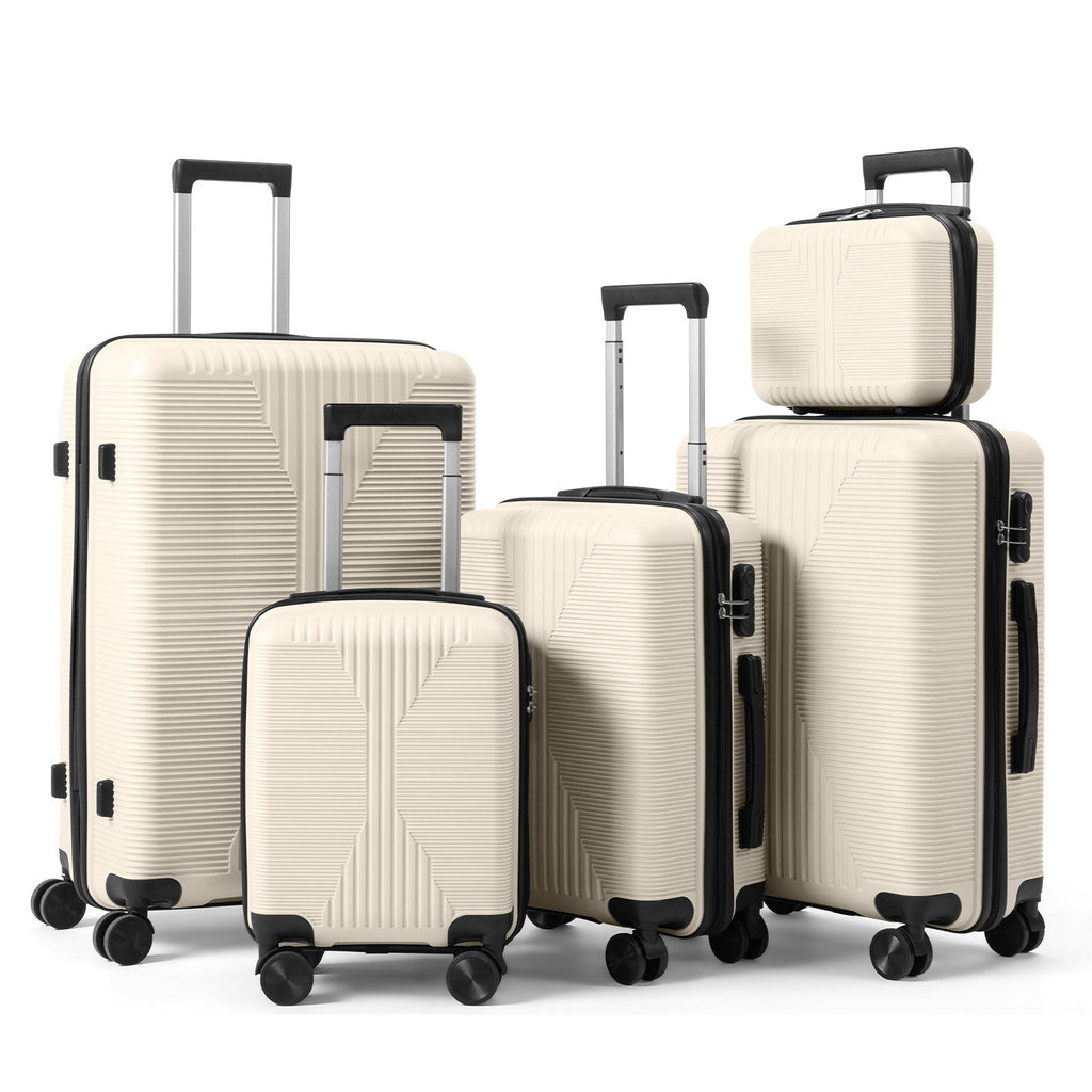 5-Piece Lightweight Luggage Set with Lock – 12/16/20/24/28 Inch by DailySale