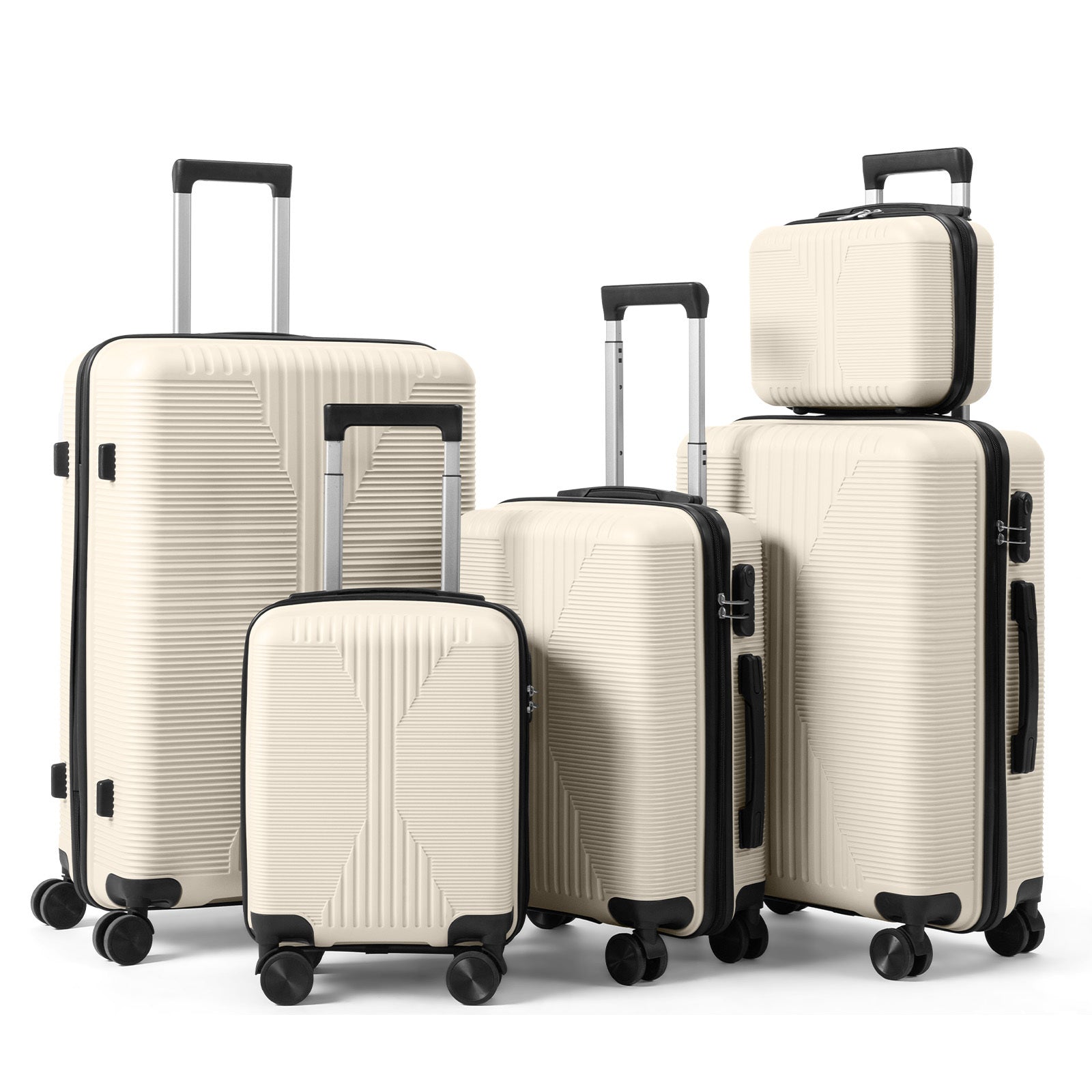 5-Piece Lightweight Luggage Set with Lock – 12/16/20/24/28 Inch by DailySale