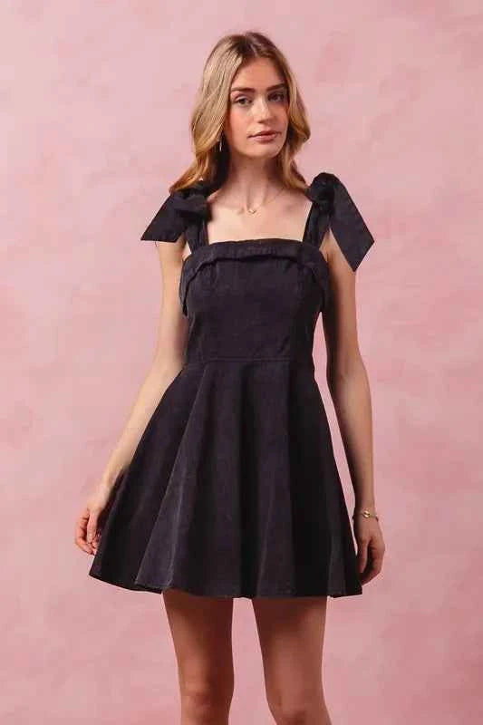 SO ME Fit and Flare Washed Gameday Dress