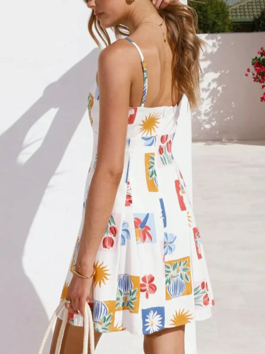 Floral Print Tie-Front Mini Dress by Shopiebay