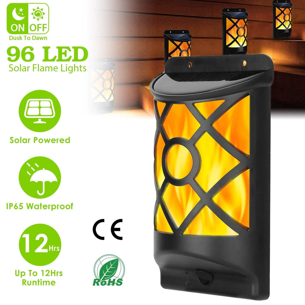 96 LEDs Waterproof Flame Solar Lights Outdoor by DailySale