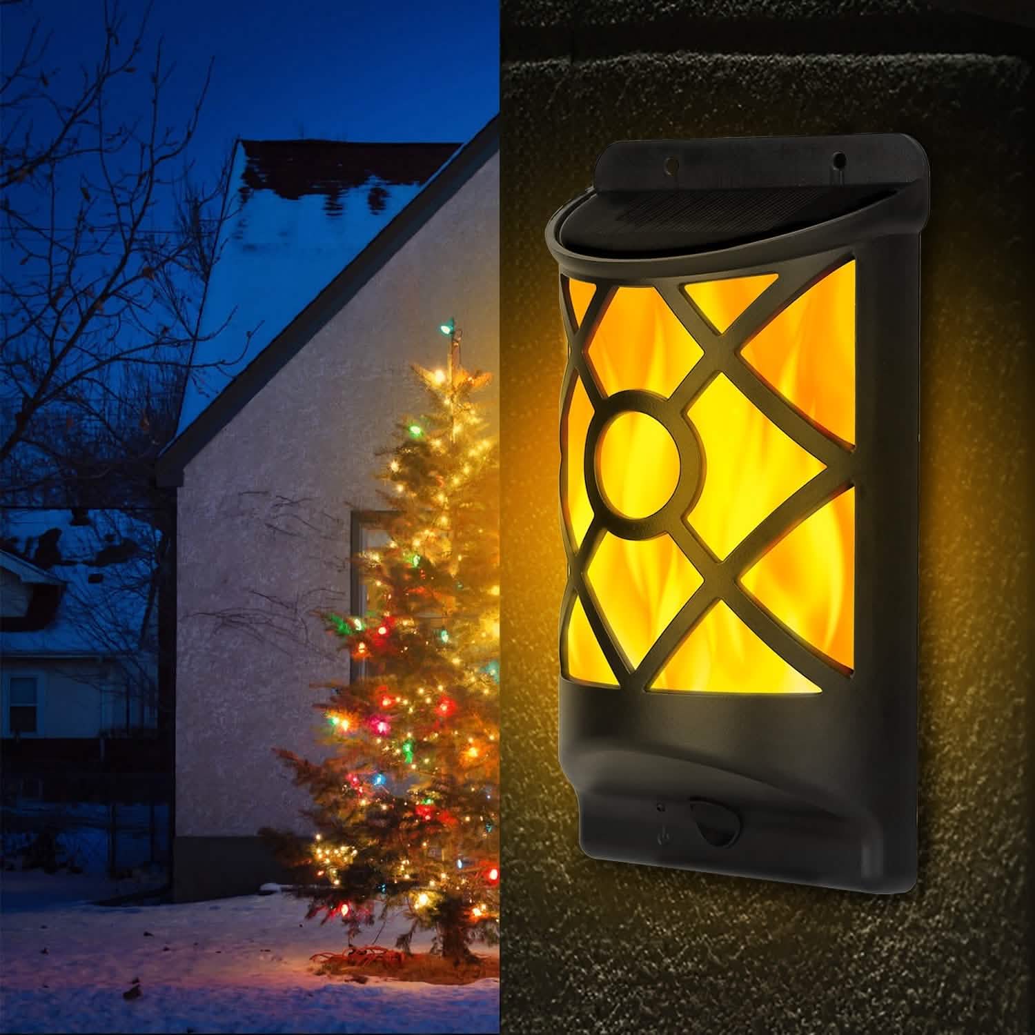 96 LEDs Waterproof Flame Solar Lights Outdoor by DailySale