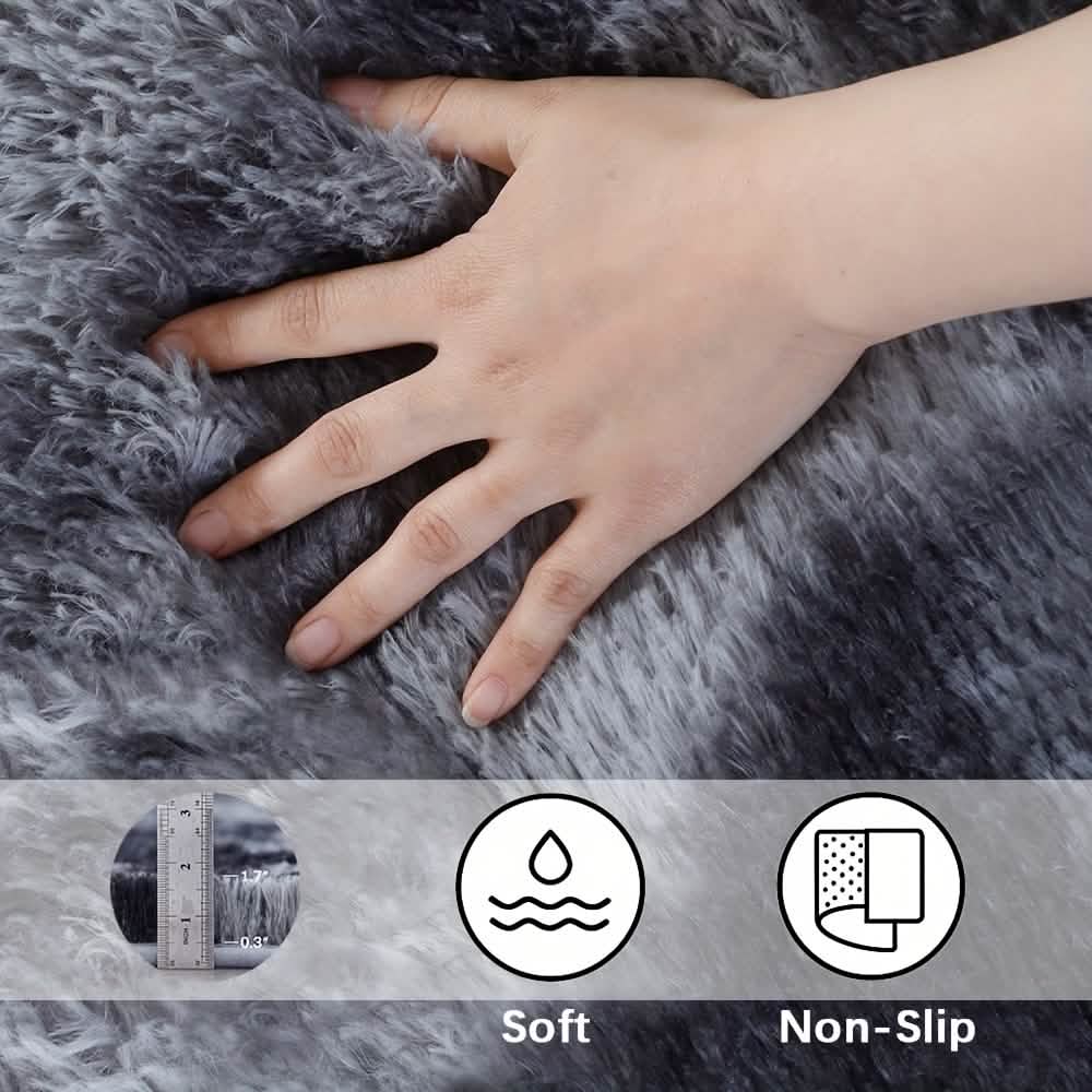 Light Gray Shaggy Area Rug – Soft Plush Indoor Carpet by DailySale