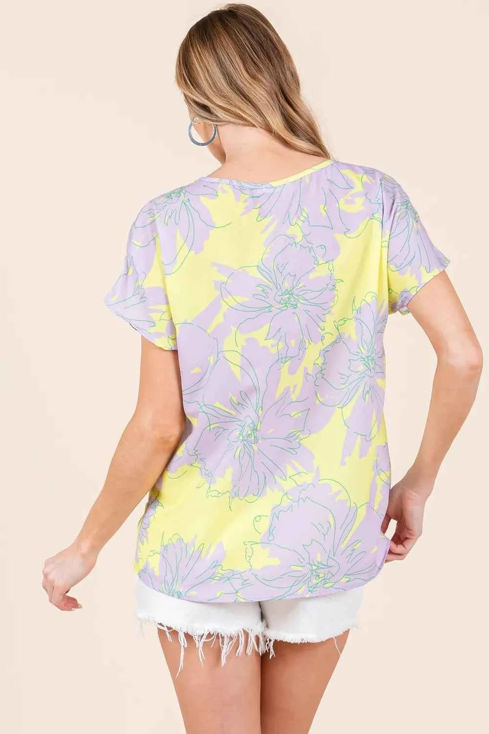 BOMBOM Floral Short Sleeve T-Shirt