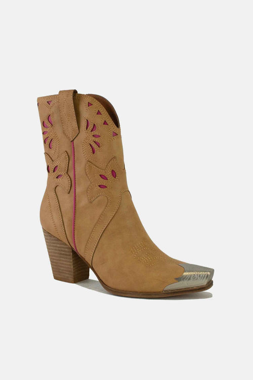 Beast Fashion Cut-Out Floral Embroidery Boots by Wild and Free Boutique