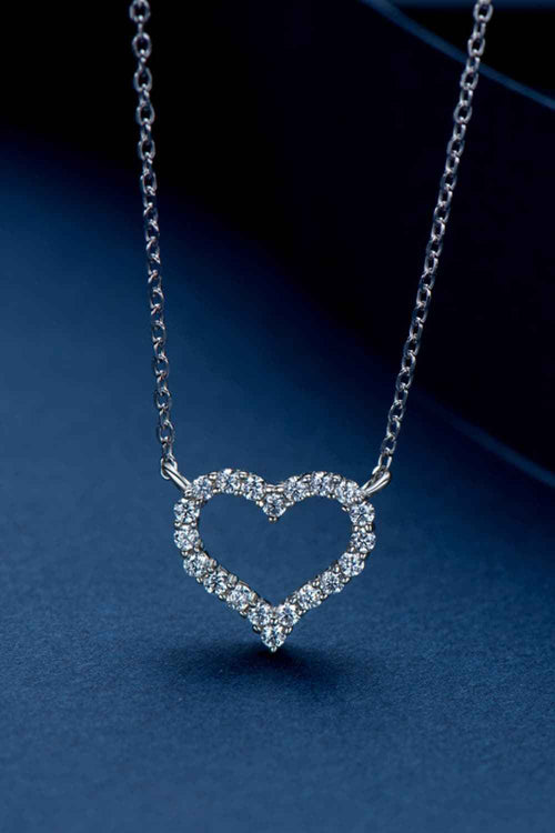 Adored Moissanite Platinum-Plated Heart Necklace by Wild and Free Boutique