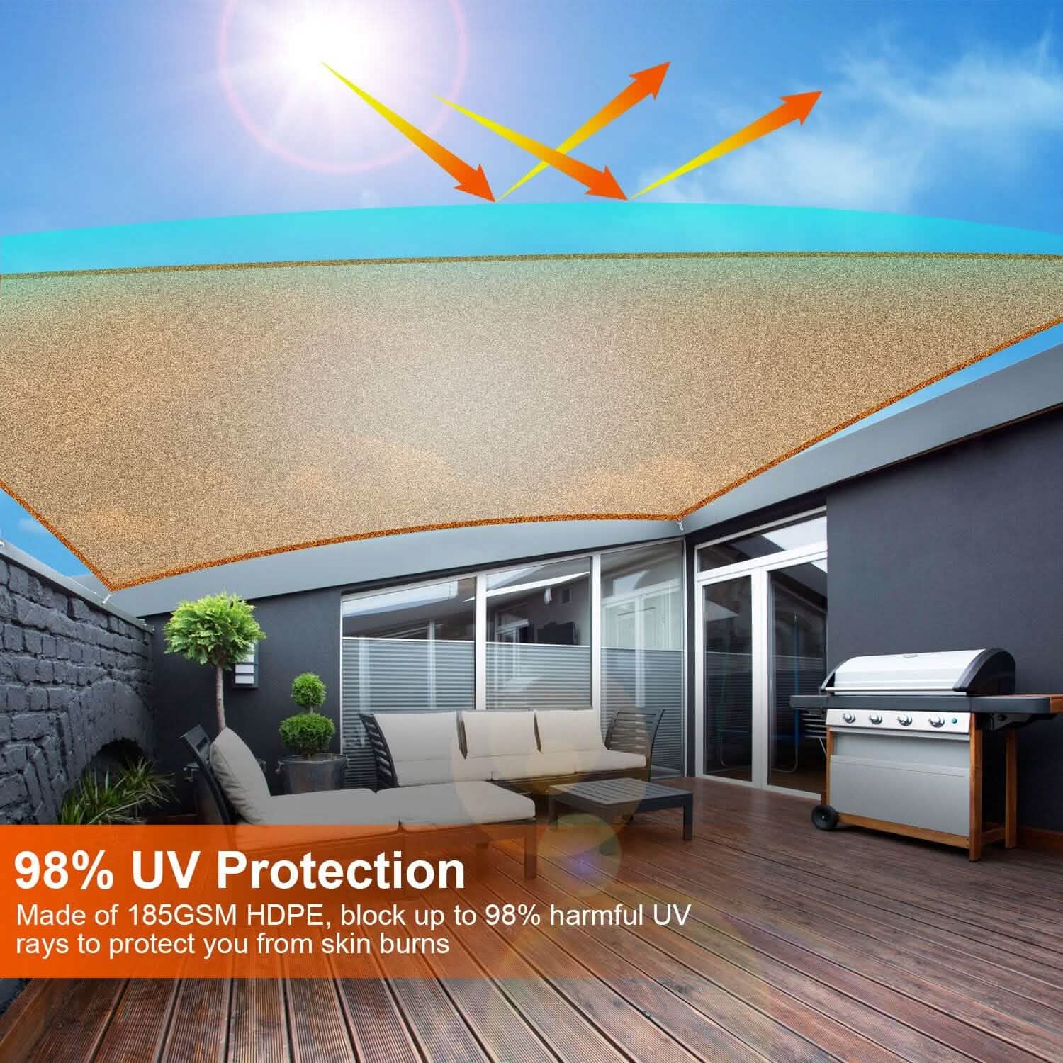 98% UV Block Awning Shelter Rectangle Shade Sails Top Canopy by DailySale