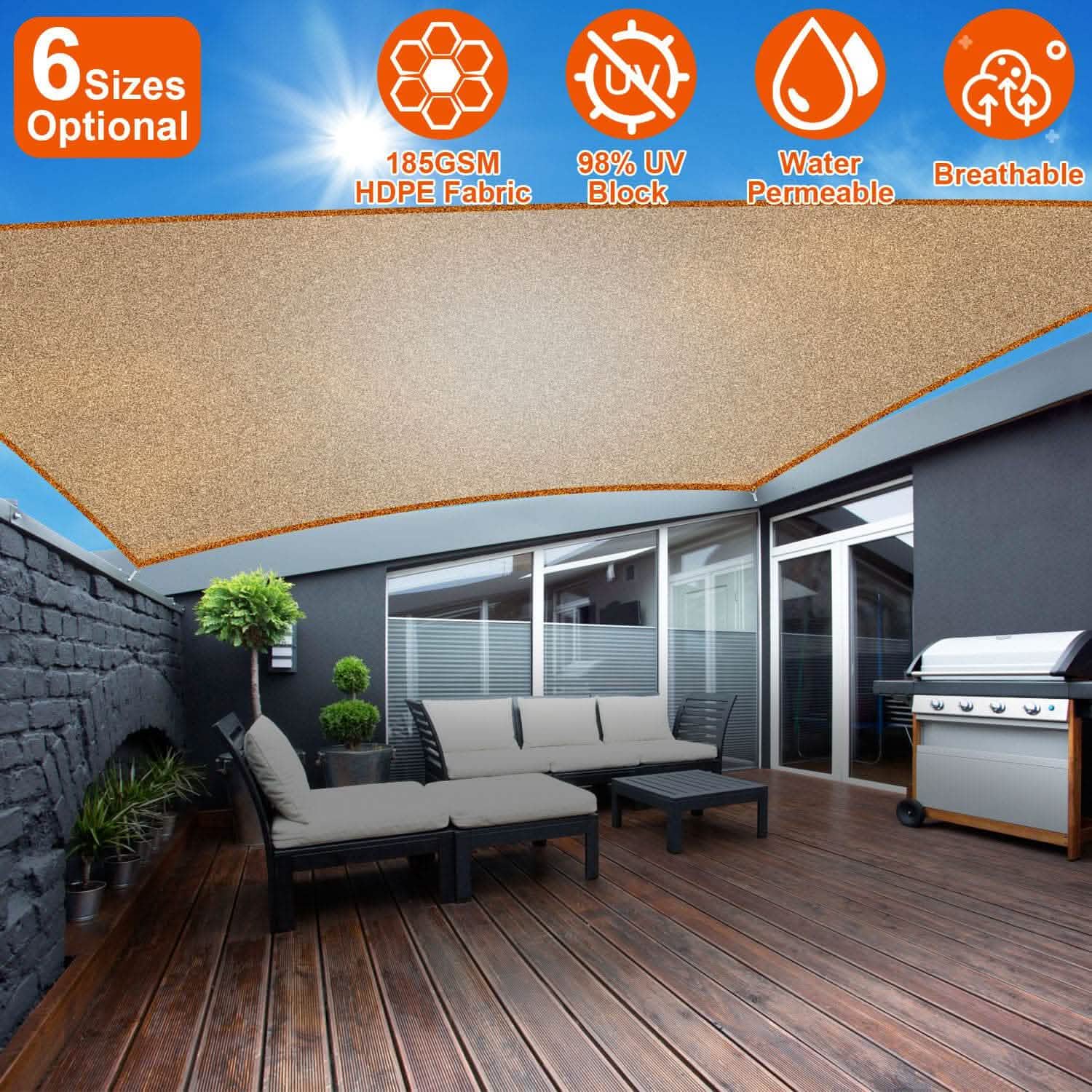 98% UV Block Awning Shelter Rectangle Shade Sails Top Canopy by DailySale