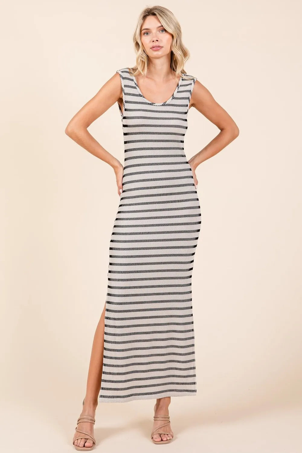 Mittoshop Striped Scoop Neck Sleeveless Maxi Dress by Selvanelle