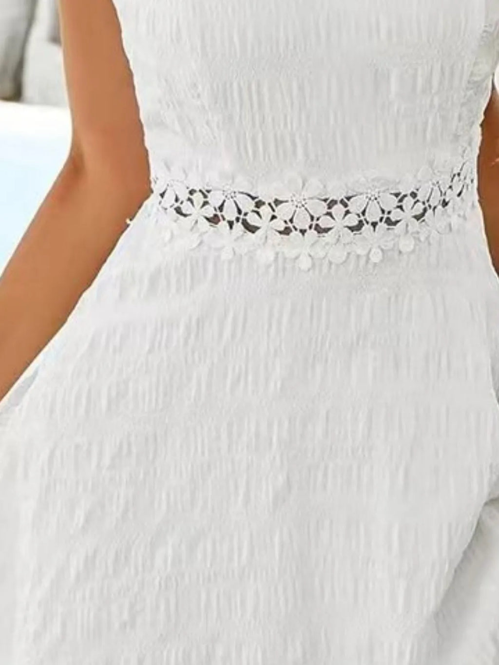 Lace Detail V-Neck Mini Cami Dress by Shopiebay