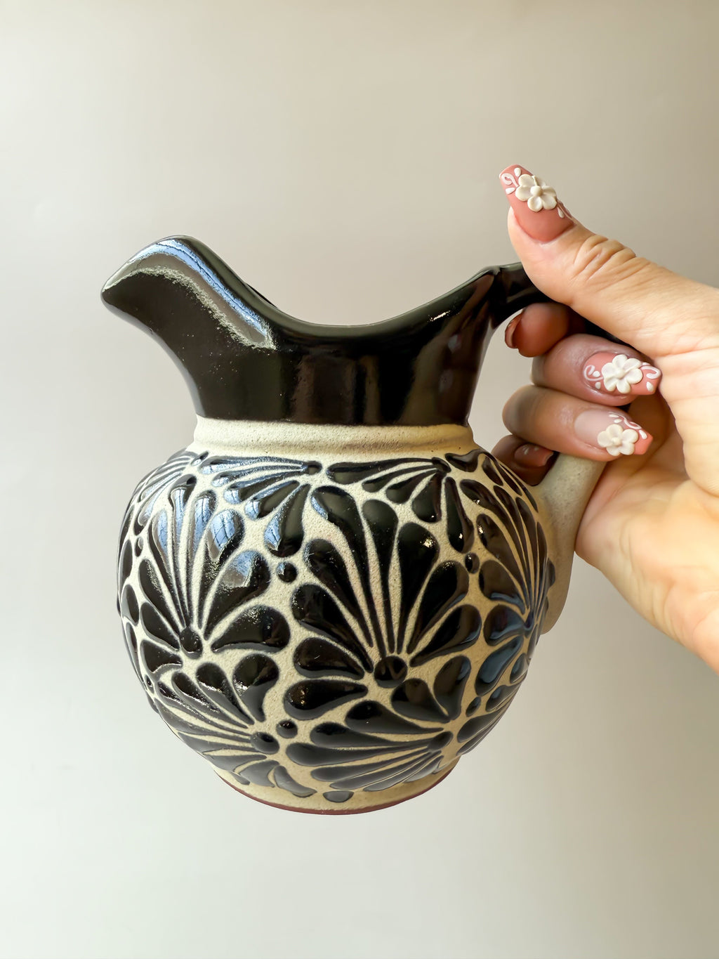 Talavera Style Clay Pitcher - Engobe Jarra Barro by TheMexHub