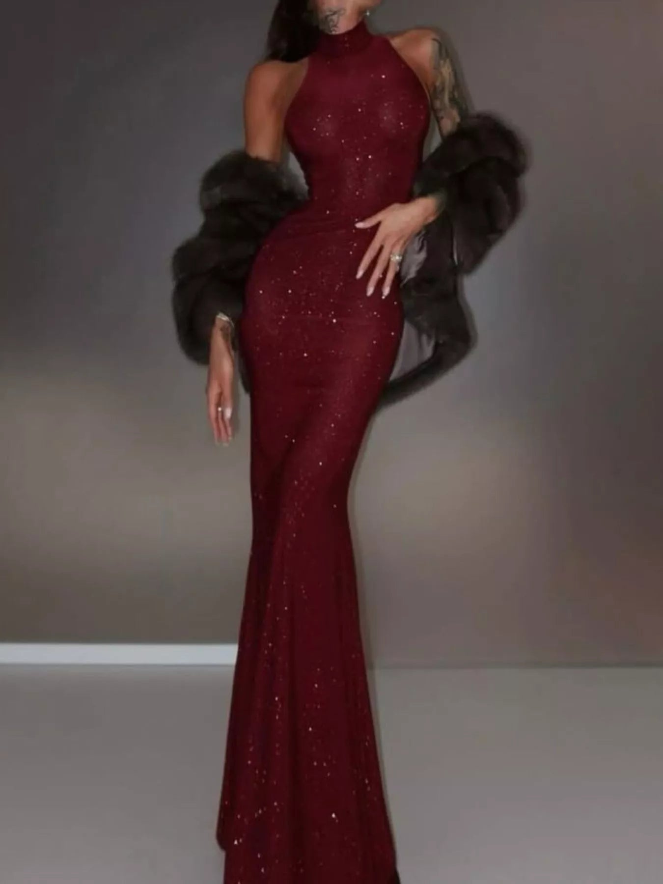 Sequin Sleeveless Maxi Dress by Shopiebay