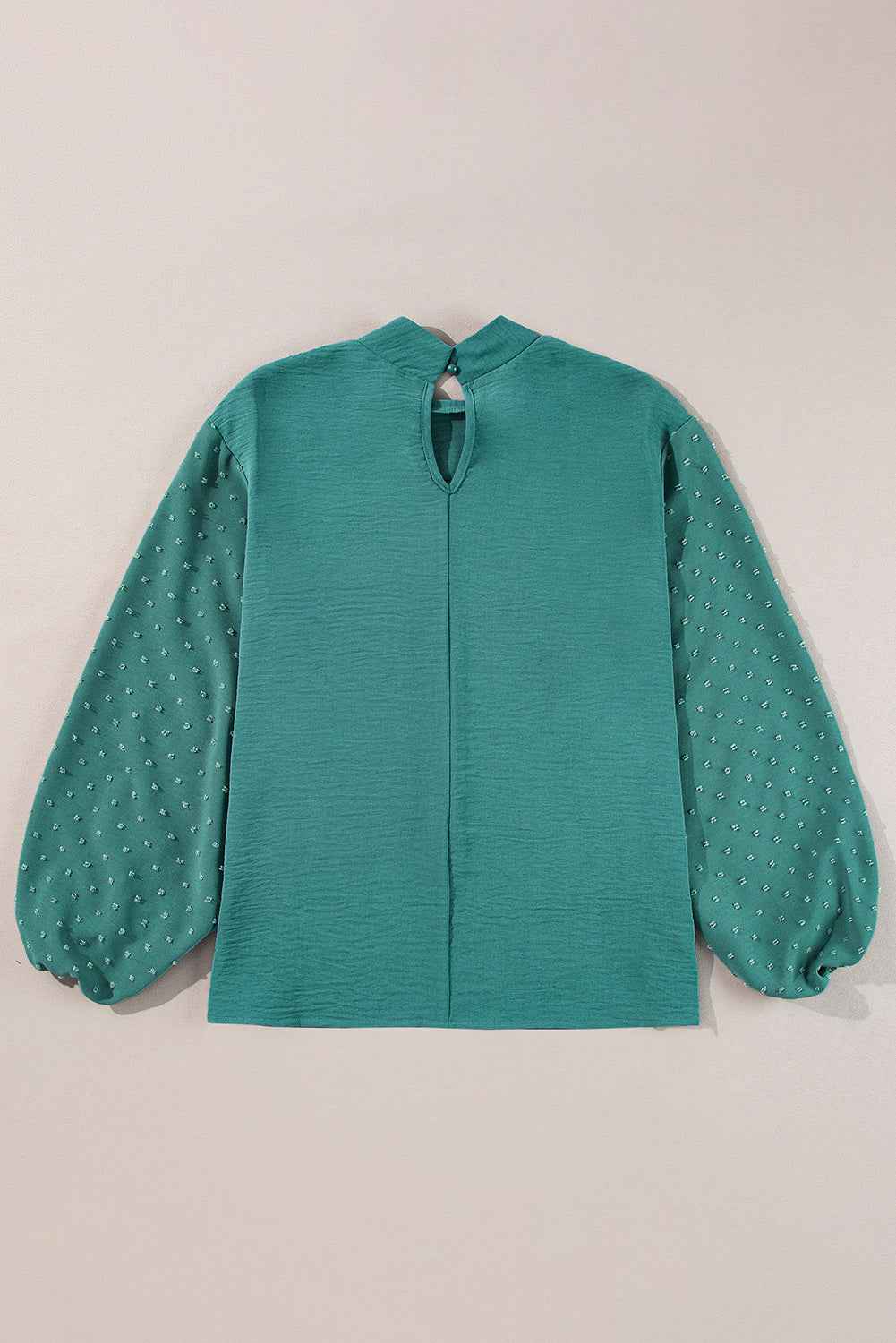 Gossamer Pink Swiss Dot Balloon Sleeve Loose Blouse