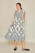 Umgee Full Size Boarder Print Midi Dress Plus Size by Selvanelle