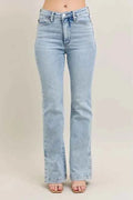 Judy Blue Full Size Tummy Control Vintage Wash Side Slit Slim Boot Jeans Plus Size