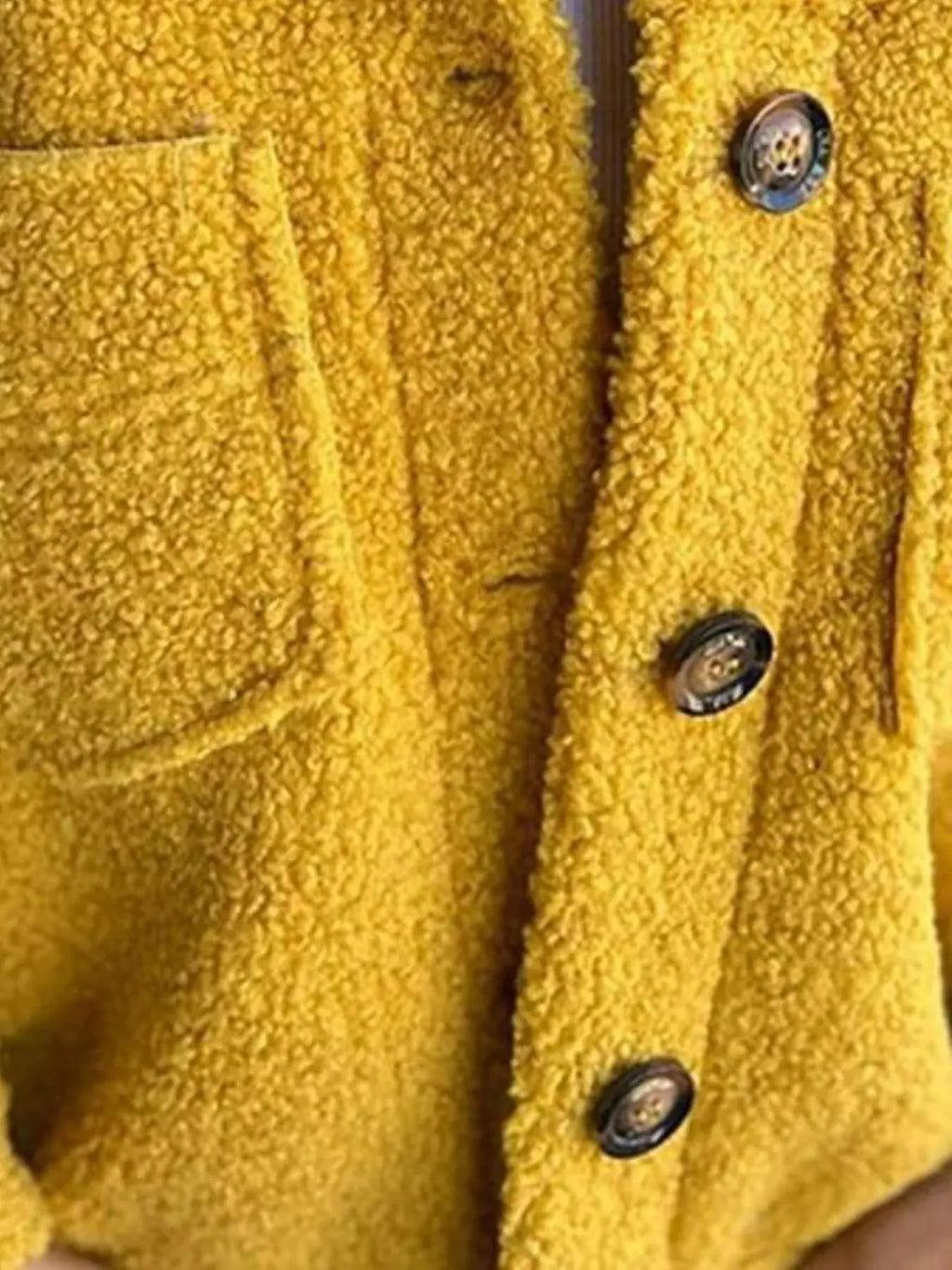 Plus Size Single-Breasted Sherpa Shacket