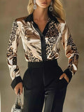 Leopard Button Up Long Sleeve Shirt