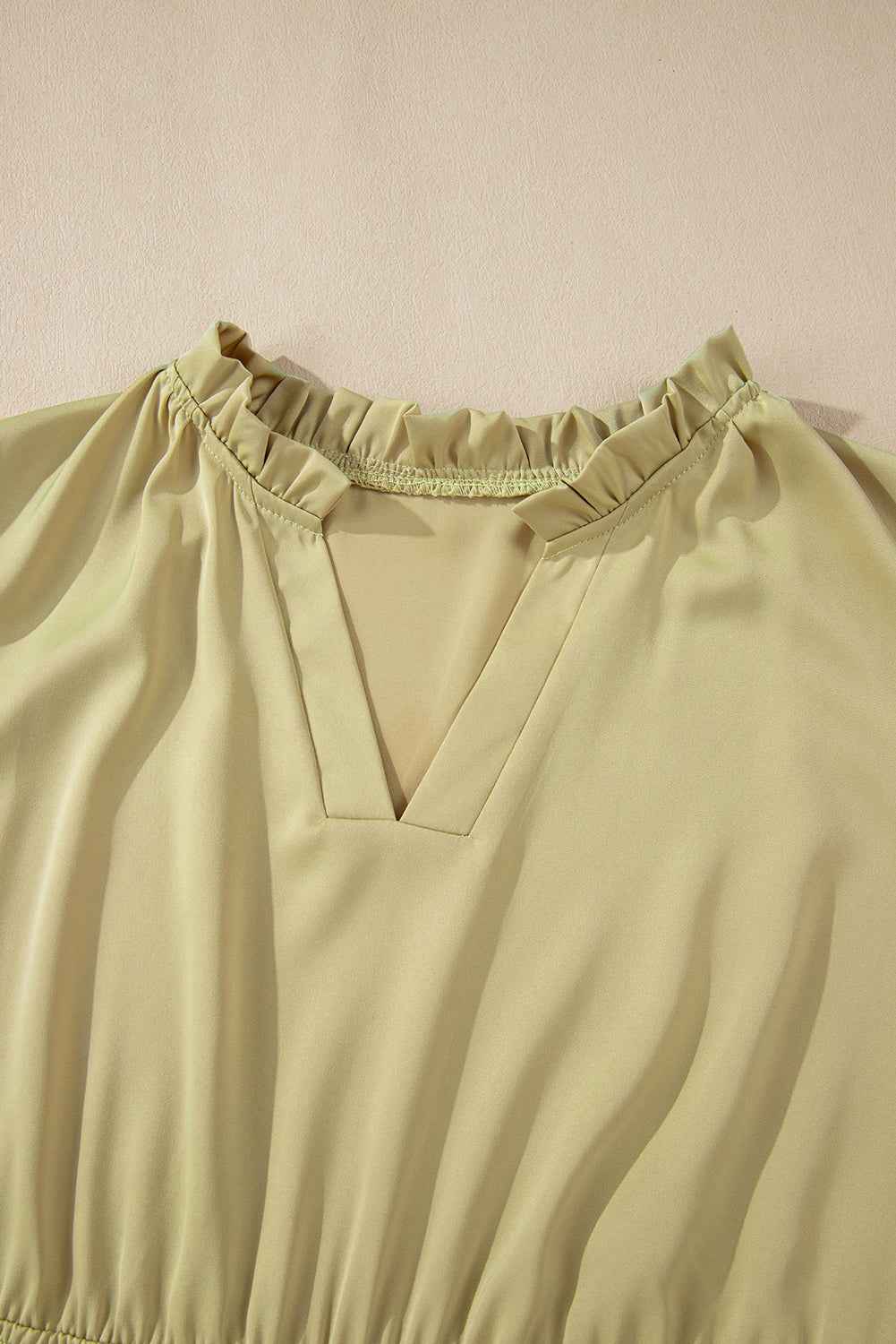 Laurel Green Notched V Neck Puff Sleeve Plus Size Maxi Dress