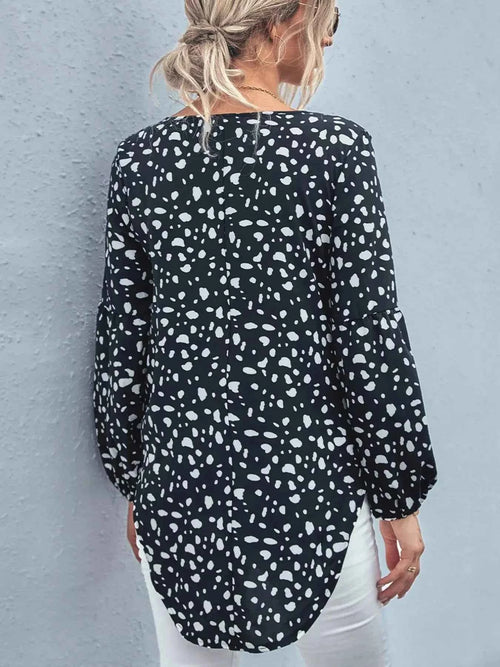 Animal Print V Neck Blouse by Be Bliss Boutique
