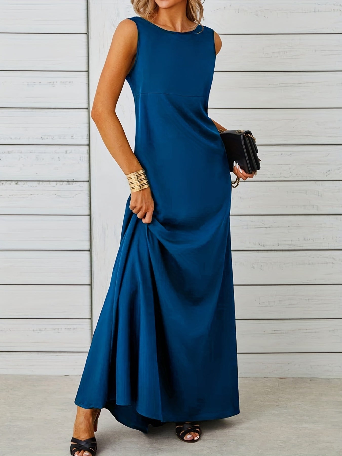 Sleeveless Flowy Maxi Dress by Shopiebay