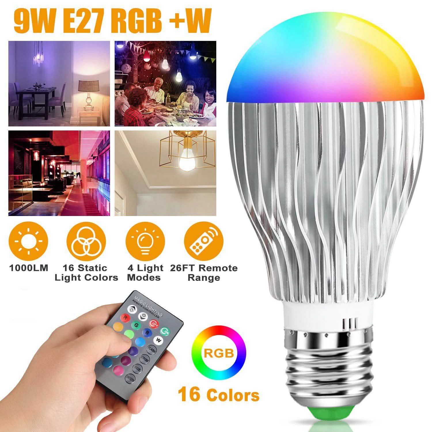 9W LED Light Bulb E27 RGB Lamp by DailySale