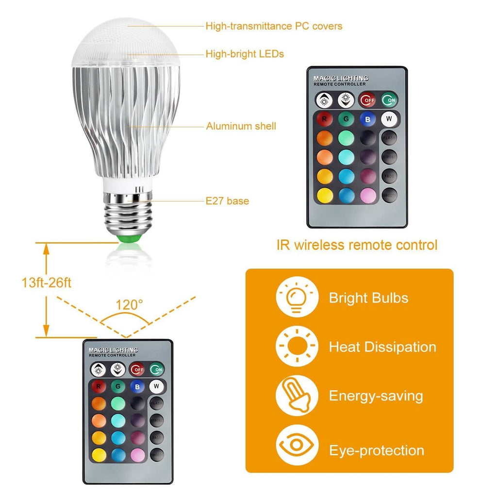 9W LED Light Bulb E27 RGB Lamp by DailySale