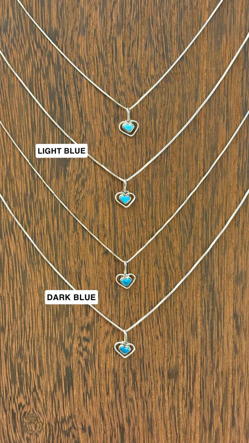 DAINTY ZUNI TURQUOISE HEART NECKLACE