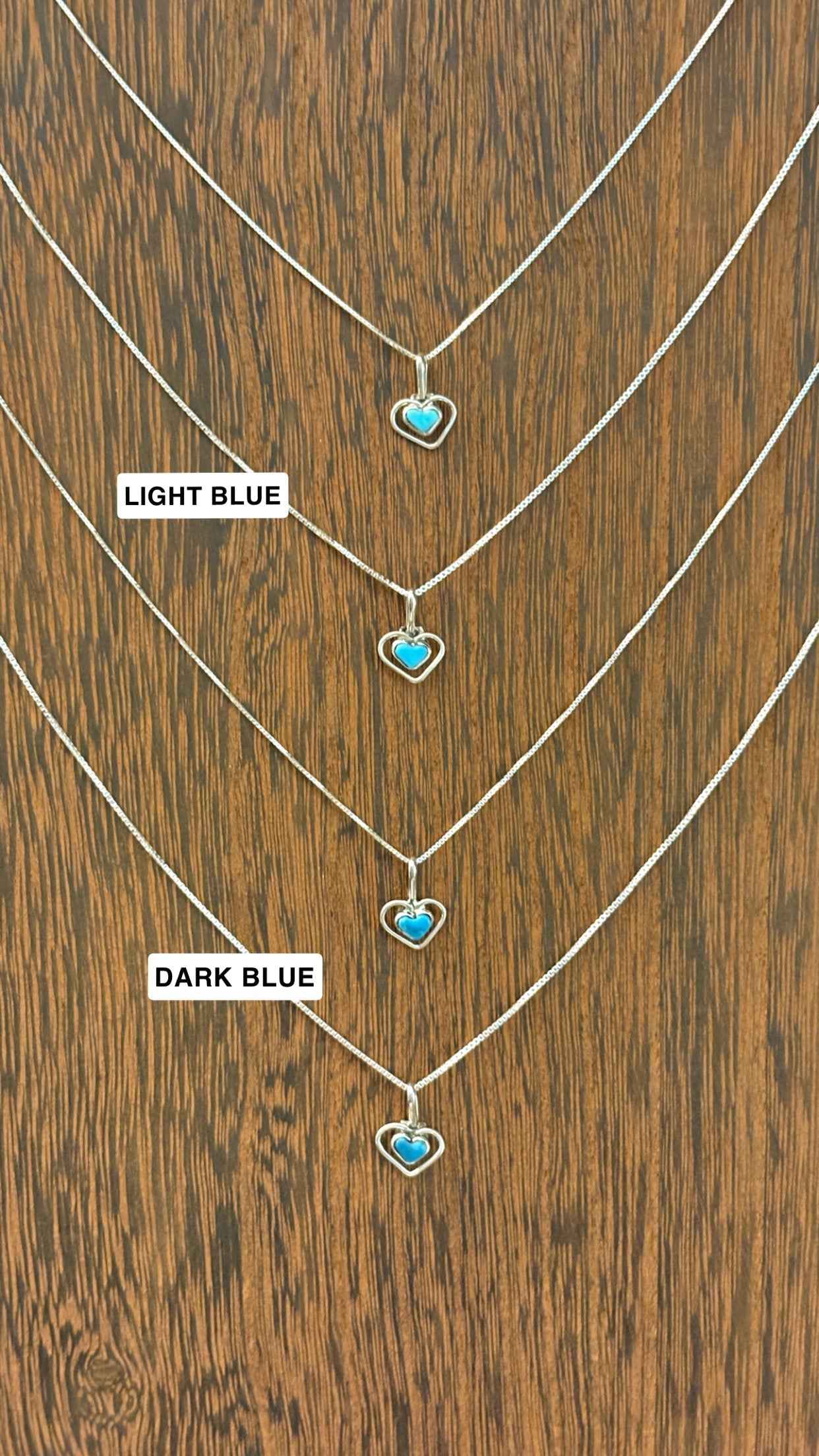 DAINTY ZUNI TURQUOISE HEART NECKLACE