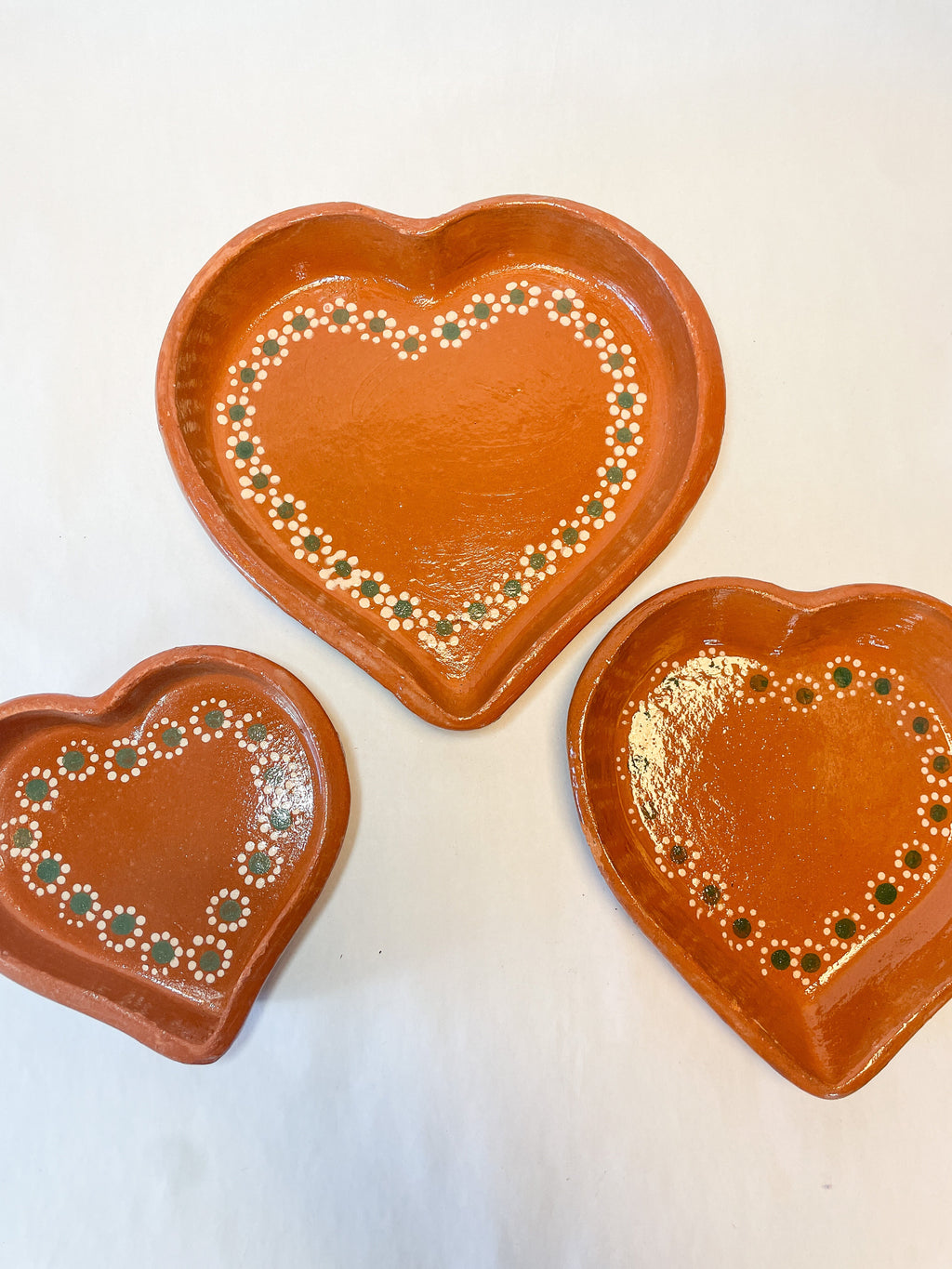 Traditional Mexican Clay Heart Plate Set of 2 - Plato Corazon Barro by TheMexHub