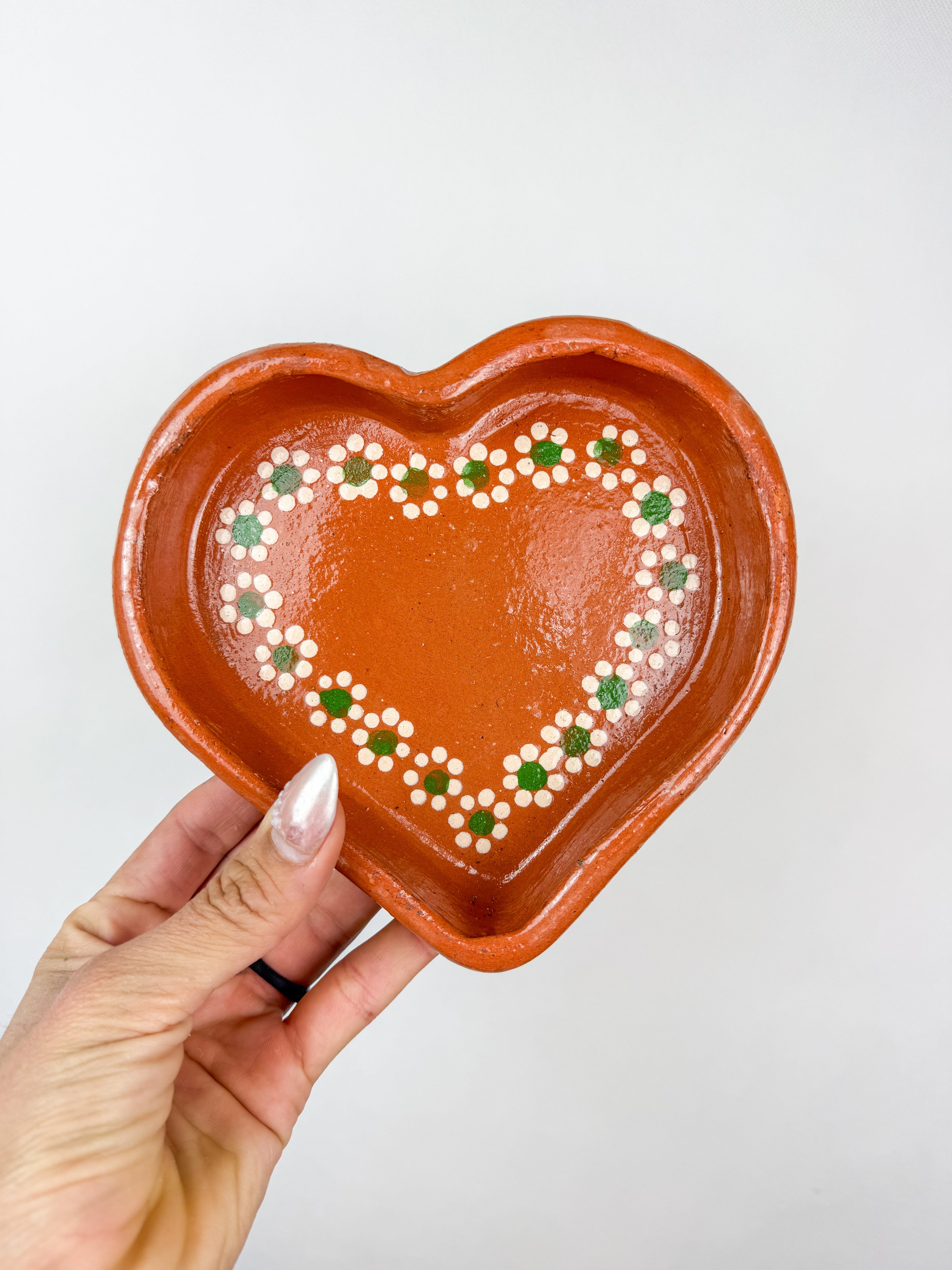 Traditional Mexican Clay Heart Plate Set of 2 - Plato Corazon Barro by TheMexHub