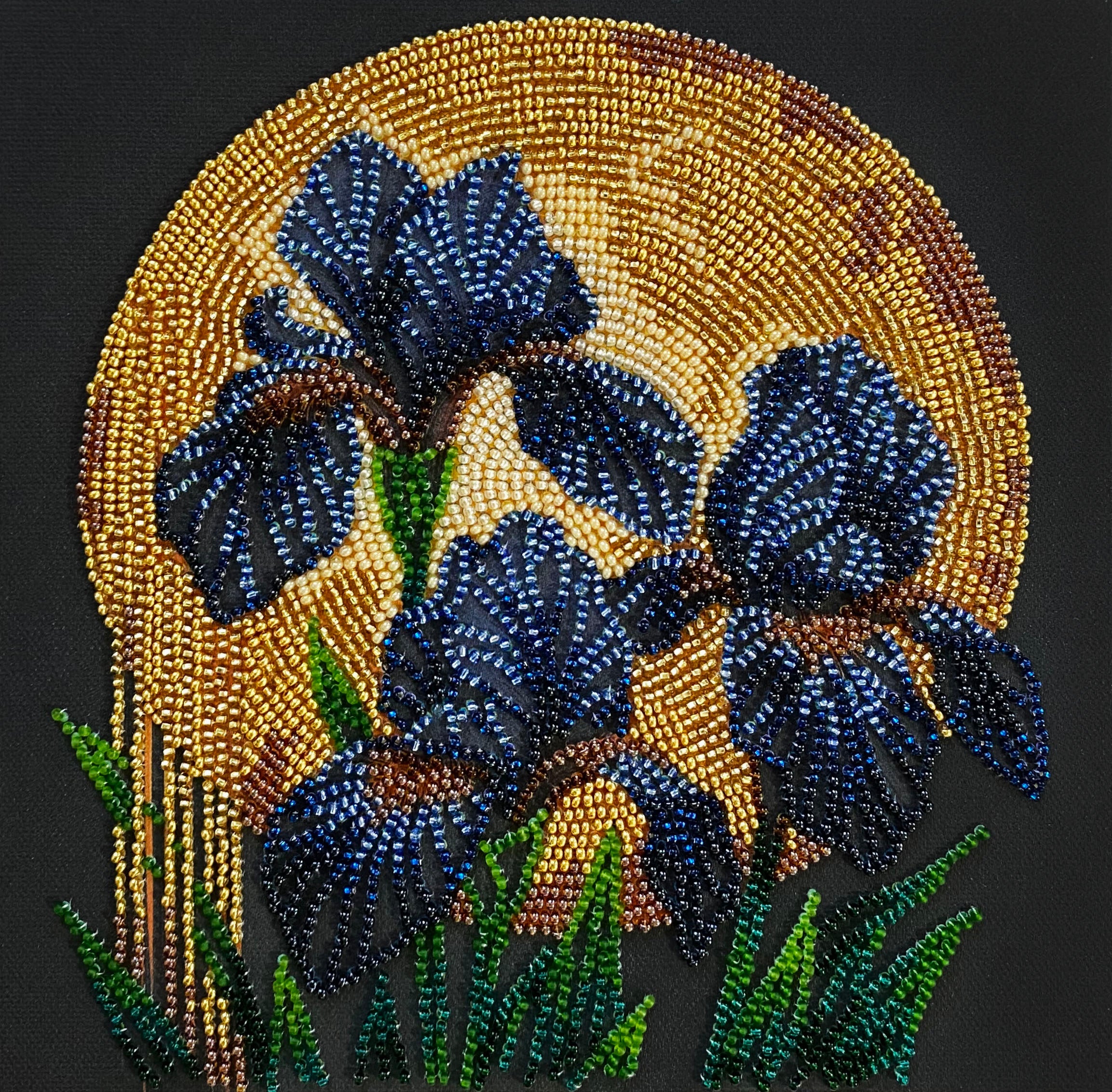 Mid-sized bead embroidery kit - Dancing in golden light - Goddess Imports Marketplace