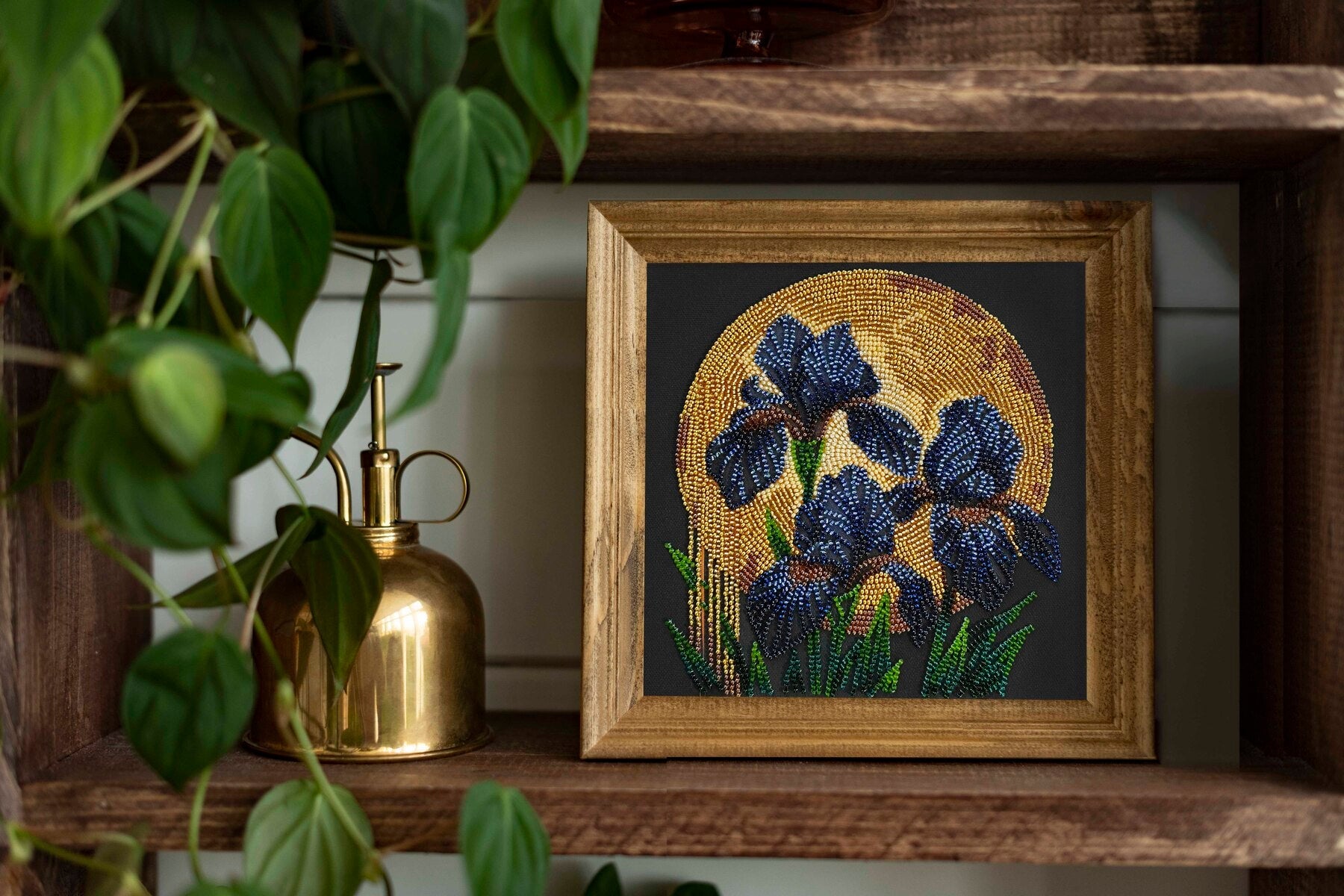 Mid-sized bead embroidery kit - Dancing in golden light - Goddess Imports Marketplace